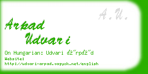 arpad udvari business card